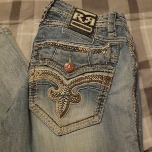 Rock revival 34 ander boot cut mens jeans